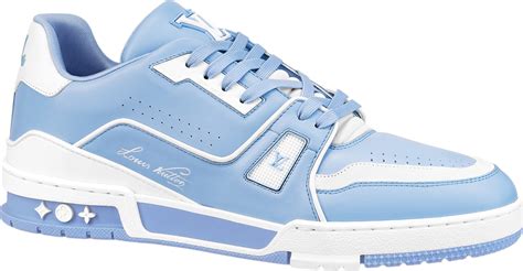 lv trainer baby blue|light blue Lv trainers.